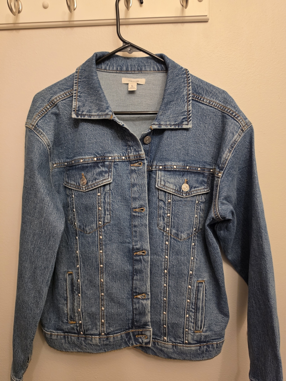 Maurices Blue Denim Jacket with Stud Accents